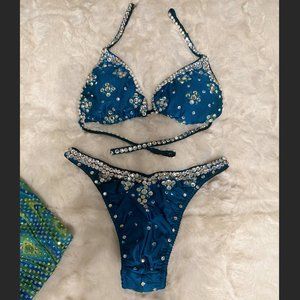 Blue Jeweled Figure Suit